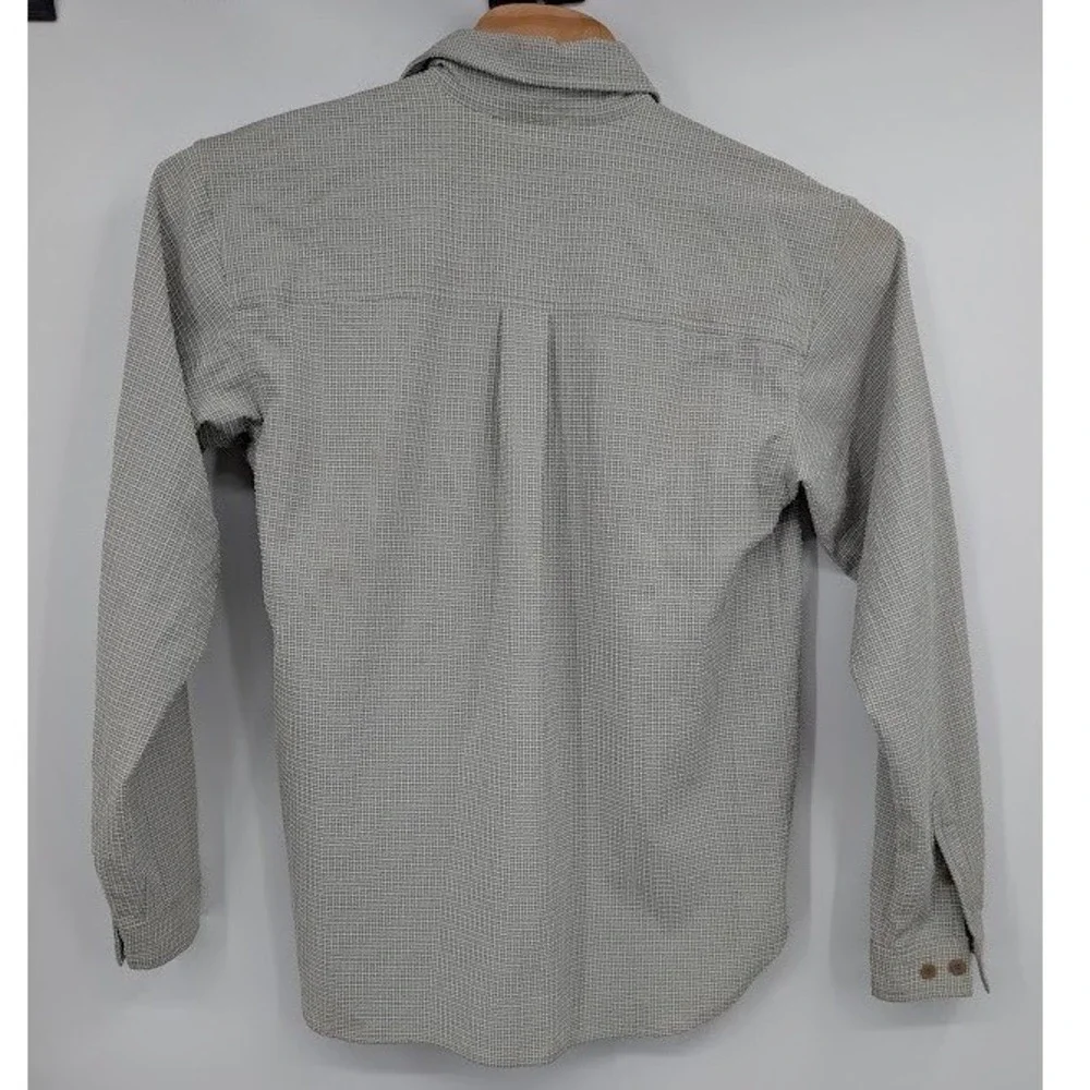 The North Face Plaid Button Up Shirt Green Gray‎ Long Sleeve Men's M